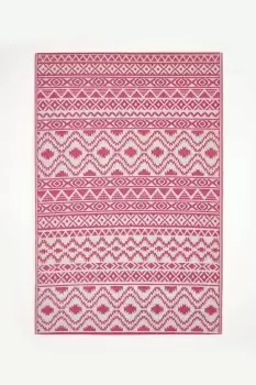 Image of Tia Aztec Pink & White Outdoor Rug