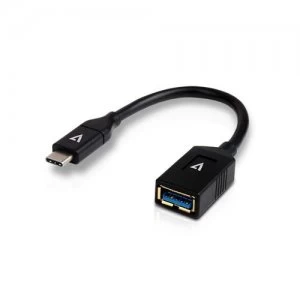 Image of V7 V7U3C-BLK USB cable 0.1 m 3.2 Gen 1 (3.1 Gen 1) USB C USB A Black