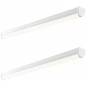 Image of 2 pk 5ft High Lumen Emergency Batten Light - 65.5W Cool White LED - Gloss White