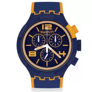 Image of Swatch SwatchPAY! OrangePaysPAY! Quartz Blue Dial Blue Silicone Strap Mens Watch SBO2N100-5300