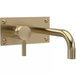 Image of Tec Single Lever Basin/Bath Filler Tap Wall Mounted - Brushed Brass - Hudson Reed