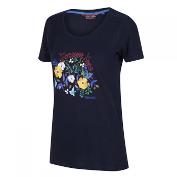 Image of Regatta Filandra IV Graphic Print Organic T-Shirt - Navy Forever