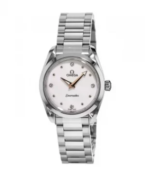 Image of Omega Seamaster Aqua Terra 150M Quartz 28 MM Shimmer White Dial Stainless Steel Womens Watch 220.10.28.60.54.001 220.10.28.60.54.001
