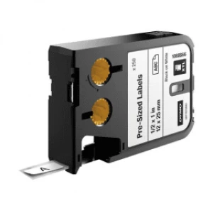 Image of Dymo 1868666 Black On White Label Tape 12mm x 25m