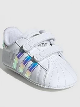 Image of Adidas Adidias Originals Superstar Cribster, White/White, Size 3
