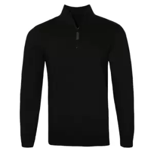 Image of SOLS Mens Stan Contrast Zip Neck Sweatshirt (M) (Black)