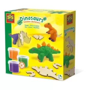 Image of SES CREATIVE Dinosaurs Wooden Skeletons Dough Set, 3 Years and Above (00418)