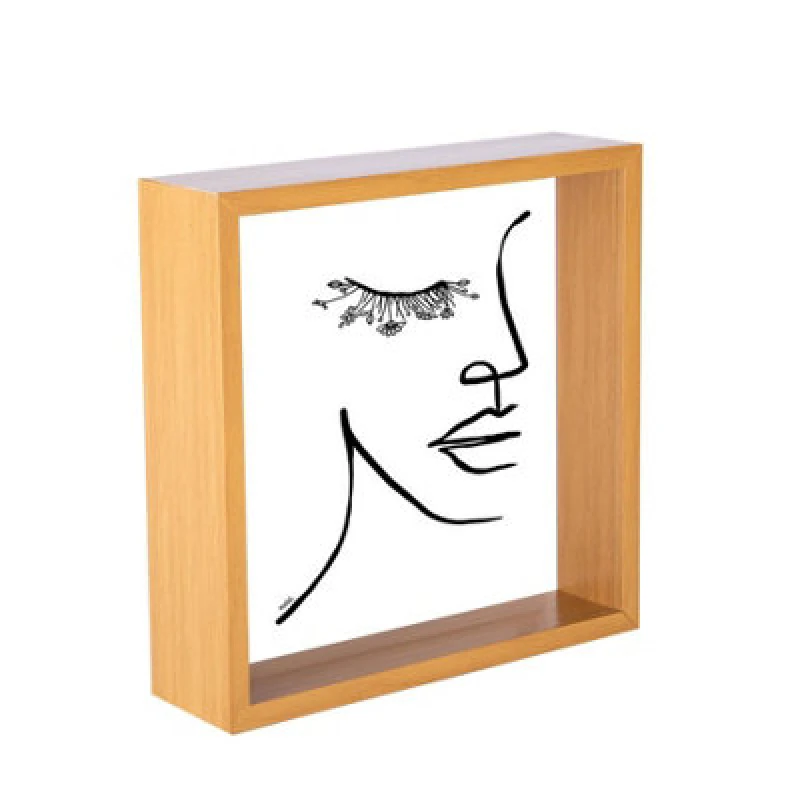 Image of Nicola Spring 3D Deep Box Photo Frame - 8 x 8" - Pack of 1 Light Brown