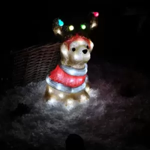 Image of 30cm LED Indoor Outdoor Acrylic Christmas Dog Decoration