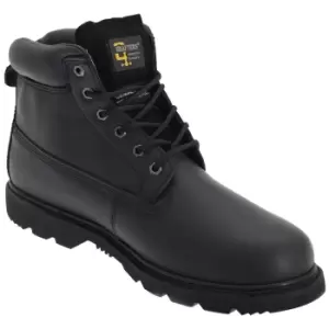 Image of Grafters Mens 6 Eye Padded Leather Work Boots (12 UK) (Black)