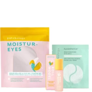 Image of Patchology Roll Model Moisturising Roll On Eye Serum and Rejuvenating Eye Gel Kit