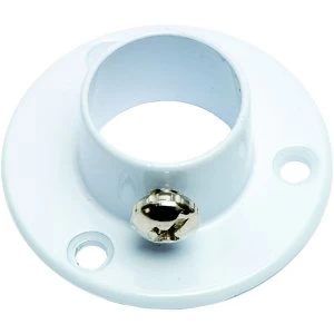 Image of Wickes Interior Wardrobe Rail Retaining Socket - 19mm White Pack of 2