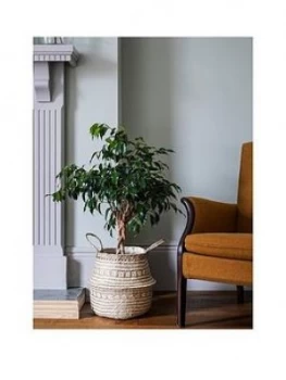 Image of Ivyline Seagrass Tribal White Lined Basket