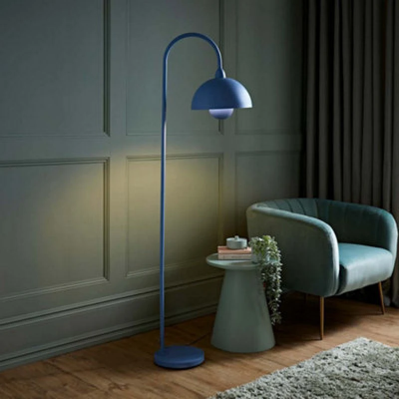 Image of ValueLights ValueLights Tilly Pastel Arched Dome Shade Metal Table Lamp in Blue Blue One Size Unisex 5016529271345