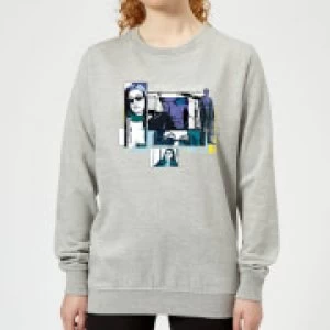 Image of Marvel Knights Jessica Jones Comic Panels Womens Sweatshirt - Grey - M