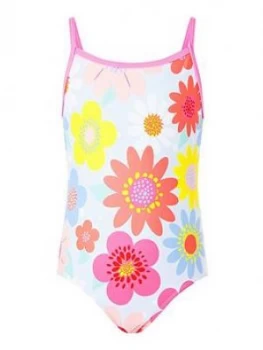 Image of Accessorize Girls Retro Floral Swimsuit - Multi