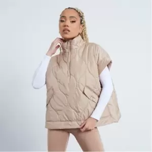 Image of I Saw It First Onion Quilted Gilet - Neutral
