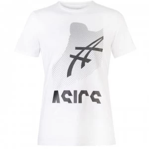 Image of Asics Sneaker T Shirt Mens - White/Blk/Grey