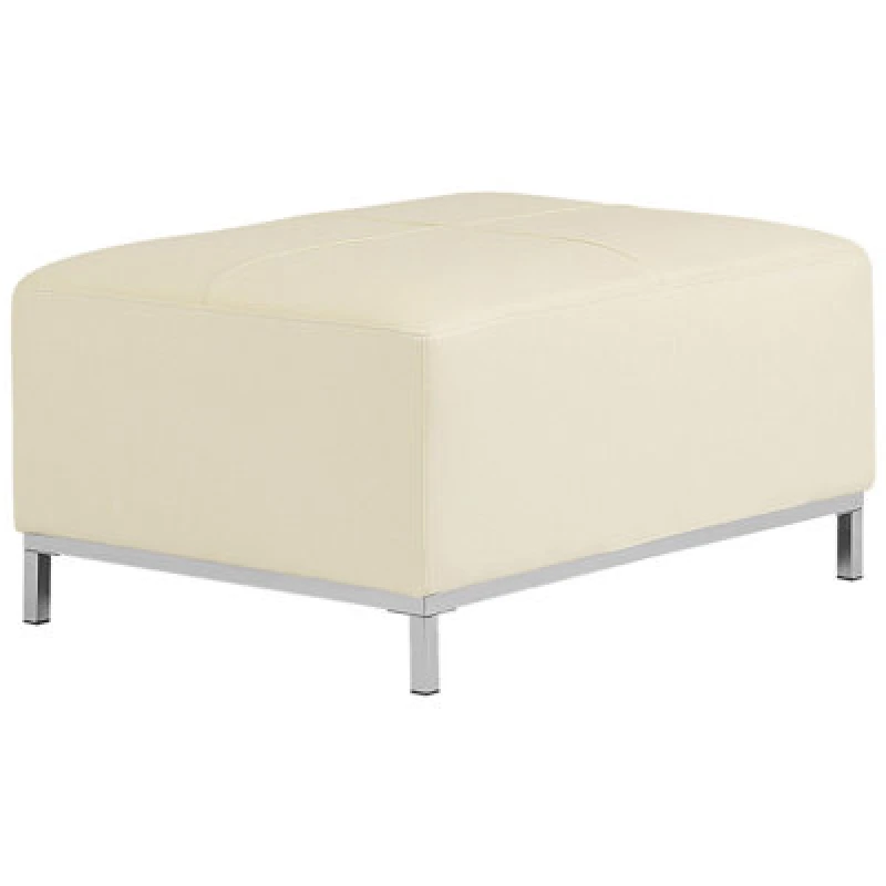 Image of Beliani Ottoman Oslo Leather Light Beige