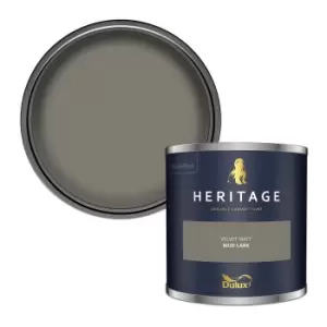 Image of Dulux Heritage Velvet Matt Mud Lark Matt Emulsion Paint 125ml