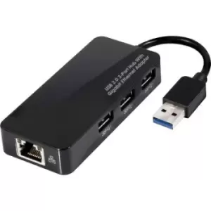 Image of club3D CSV-1430 3+1 ports USB 3.2 1st Gen (USB 3.0) hub Black (glossy)