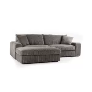 Image of Luciana Luxury Jumbo Cord Corner Sofa - Charcoal - Charcoal