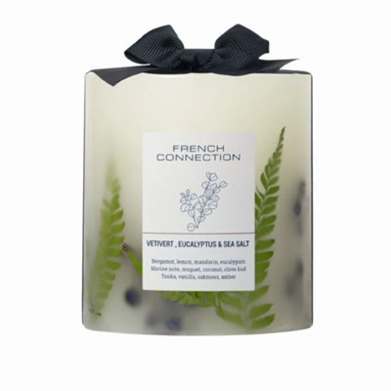 Image of French Connection Botanical Infused Vetivert, Eucalyptus & Sea Salt Candle 660G Clear