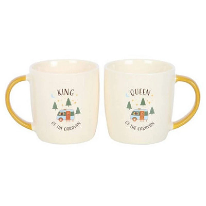 Image of Something Different Something Different Camping King And Queen 400ml Mug Pack of 2 in Beige Beige One Size Unisex 5063693881436