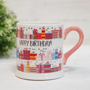 Image of Quicksilver Mug with Foil - Pink Happy Birthday