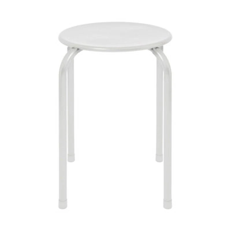 Image of Harbour Housewares Metal Stacking Stool - Matt White