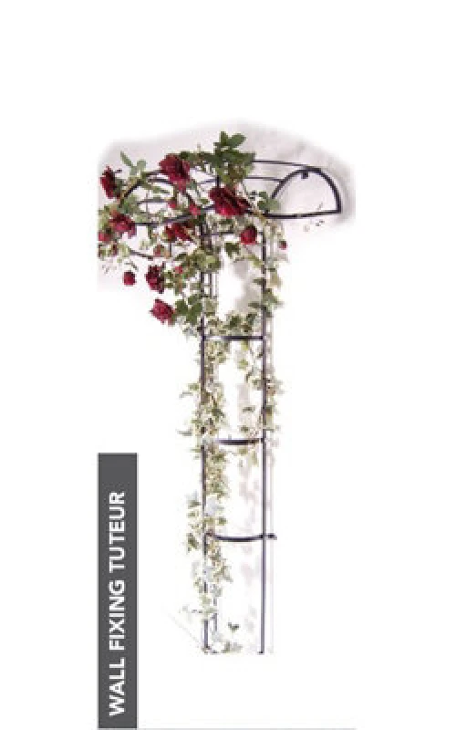 Image of Poppy Forge Wall Fixing Tuteur - Border Plant Support - Steel - L56 X W109 X H195cm - Black