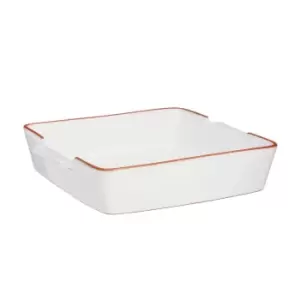 Image of White Square Terracotta Baking Dish, 1.95 Litre