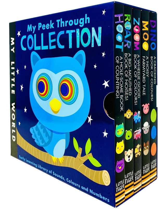 Image of My Little World Series My Peek Through 5 Books Box Set ( Dino, Moo, Zoom ) Boardbook Jonathan Litton Books