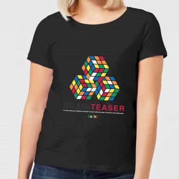 Image of Brain Teaser Trio Rubik's Cube Womens T-Shirt - Black - M - Black