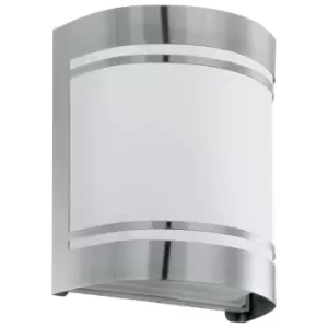 Image of IP44 Outdoor Wall Light Stainless Steel & Diffuser 1 x 40W E27 Bulb Porch Lamp