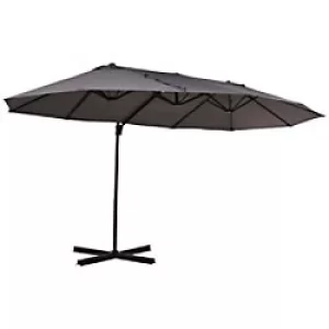 Image of Outsunny Umbrella 84D-085GY Steel, Polyester Grey
