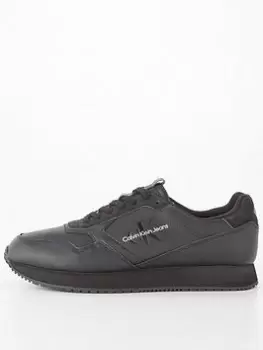 Image of Calvin Klein Jeans Retro Runner Mono Patch Trainers - Black