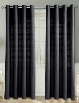 Image of Cotton Rajput Ribbed Curtain Pair