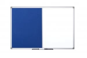 Image of Bi-Office Combination Magnetic and Felt Board 900x600mm XA0322170