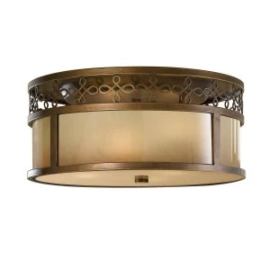 Image of 3 Light Flush Ceiling Light Bronze, E27
