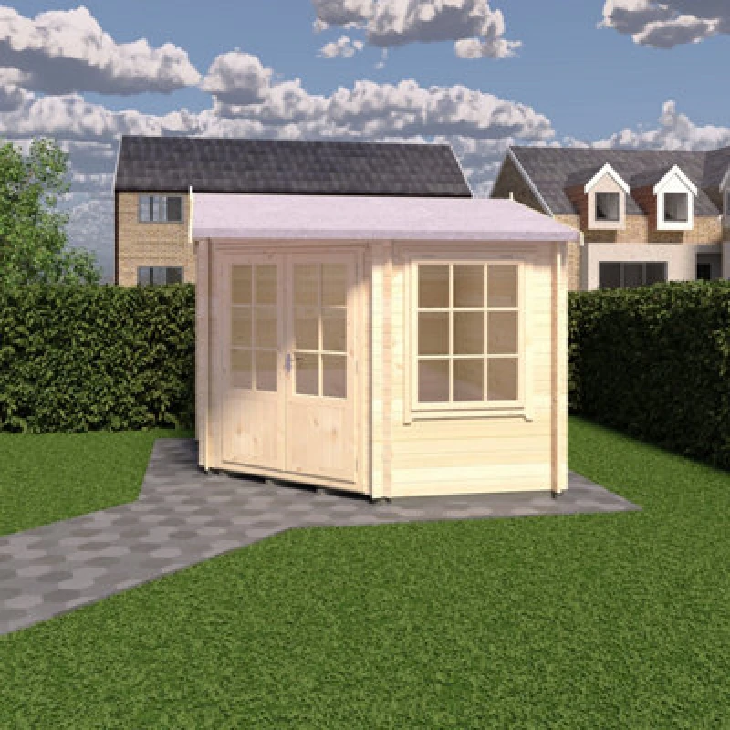 Image of Shire Rochester Corner Log Cabin 10ft X10ft In 28mm Logs