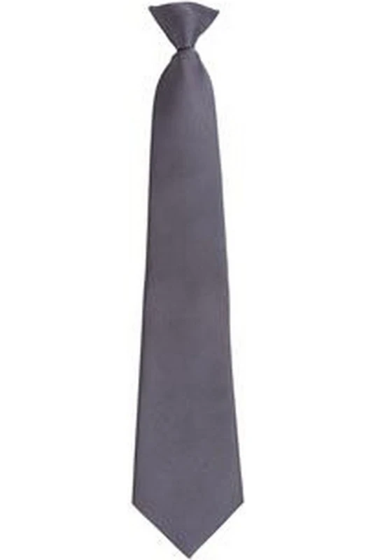 Image of Premier Premier Men Fashion ”ColoursWork Clip On Tie in Grey Grey One Size Male 5055805453129