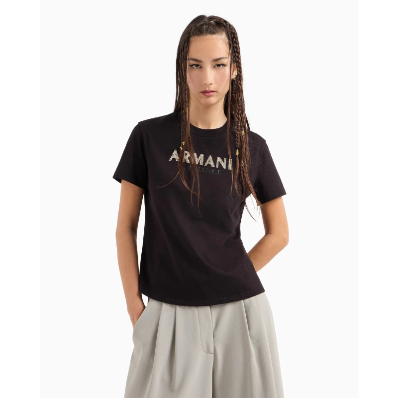 Image of Armani Exchange Womens Regular Fit T-Shirt Black female 8 (XS)