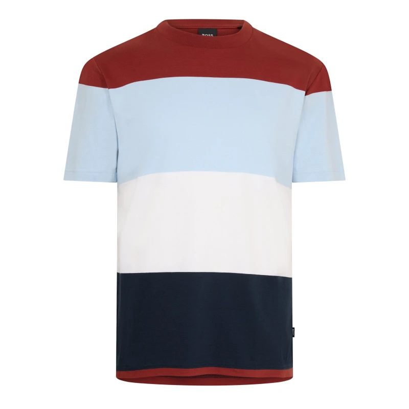 Image of Boss Mens Tiburt Short Sleeve T-Shirt Regular Fit T-Shirts S Blue 54283518350