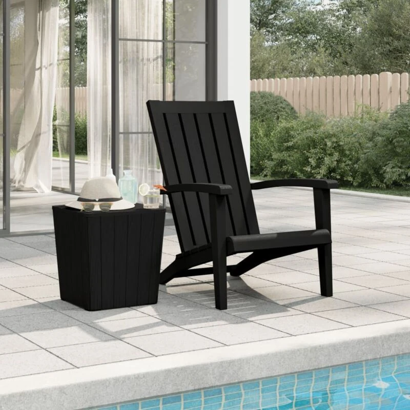 Image of VIDAXL Garden Adirondack Chair Black Polypropylene Vidaxl 8720845789602