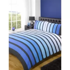 Image of Soho Blue Stripe Duvet Cover Bedding Set, Blue, Single Size