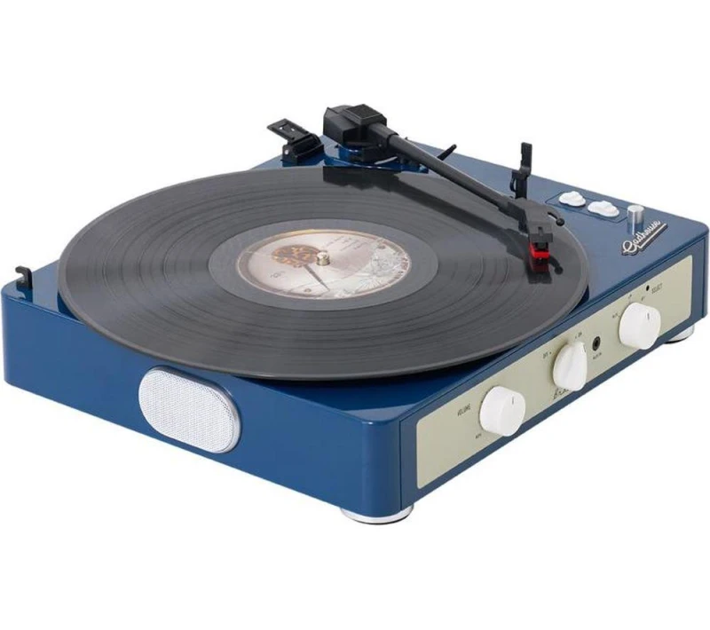 Image of GADHOUSE Brad Retro MKII Belt Drive Bluetooth Turntable - Navy, Blue 608011332402