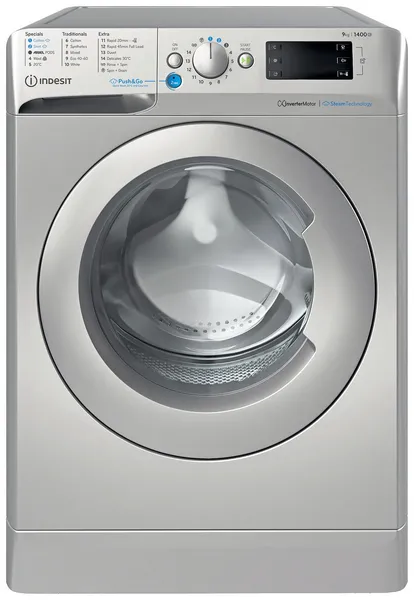 Image of Indesit BWE91496XSVUK 9KG 1400RPM Push&Go Washing Machine