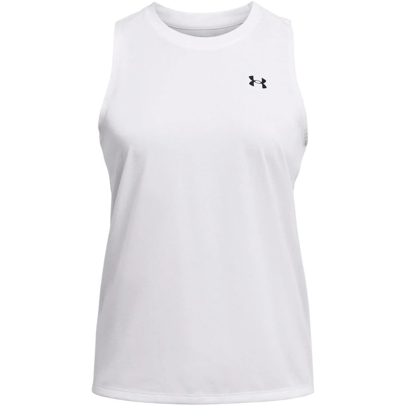 Image of Under Armour Womens Tech Solid Tank Vest White/Black female 10 (S)