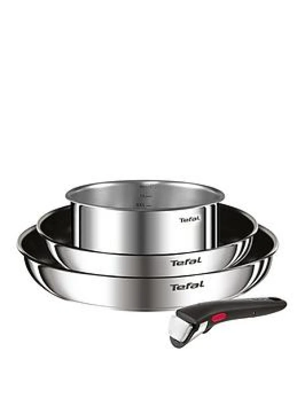 Image of Tefal Ingenio Tefal Ingenio 4 Piece Stainless Pan Set Stainless Steel - Tefal Ingenio Stainless Steel HR58101
